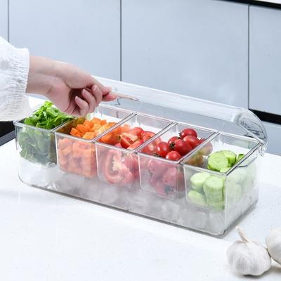 Contenant Transparent pour Snacks aux Fruits Boîte à Condiments Amovible Plateau à Fruits Multifonction Bar