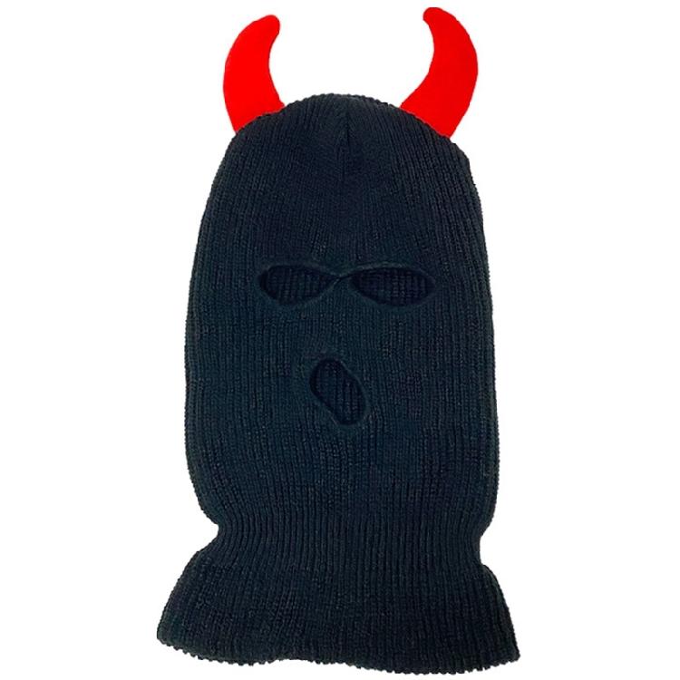 Devil Horn Halloween Caps Breathable Warm Balaclava Caps Adult Winter Cycling Hat Party Hat Soft Face Cover Caps