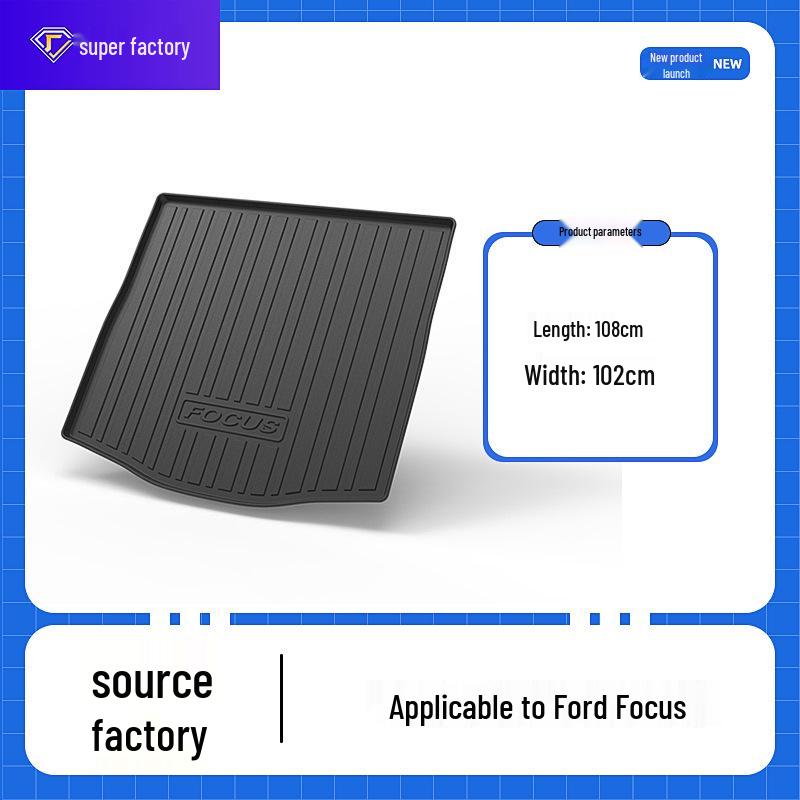 Ford Focus Trunk Mat - Classic TPE Waterproof Non-slip Accessory