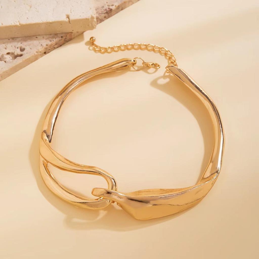 Übertriebene Klobige Heavy Metal Große Drehmomente Choker Halskette Frauen Punk Goth Unregelmäßige Verdrehte Kette Grunge Schmuck Steampunk Männer