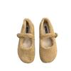 Retro Mori plush wool single shoes women's 2025 autumn and winter new French one-word Mary Jane shoes lamb wool shoes