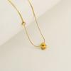 New fashionable cubic zirconia-studded chubby design26Letter pendant necklace, titanium steel, versatile and stylish for women