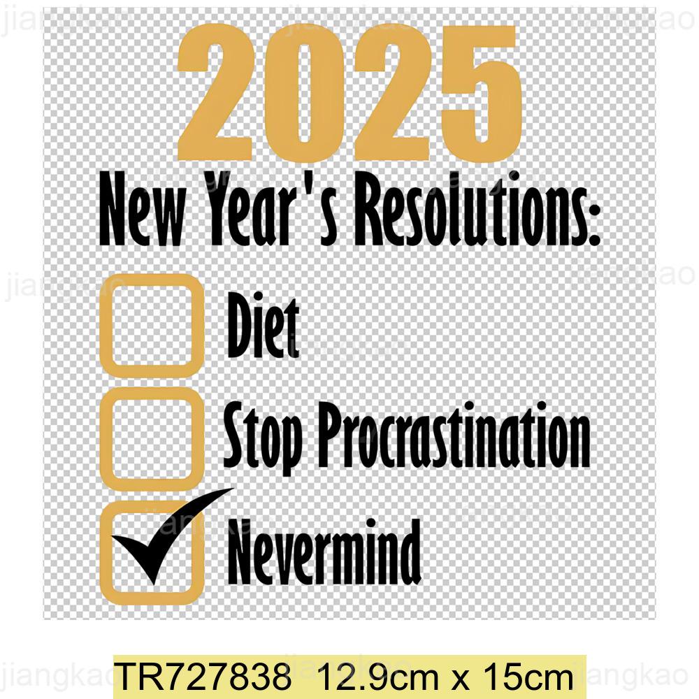 2025 New Year Patch for Clothing Iron-On Transfers for T-Shirt DIY Sticker Hello 2025 New Year Patch Heat Transfer Sticker