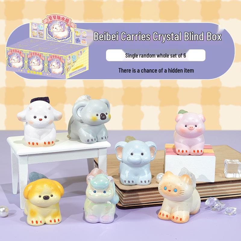 Cute Crystal Animal Ornament Blind Box: Desk Décor & Christmas Gift
