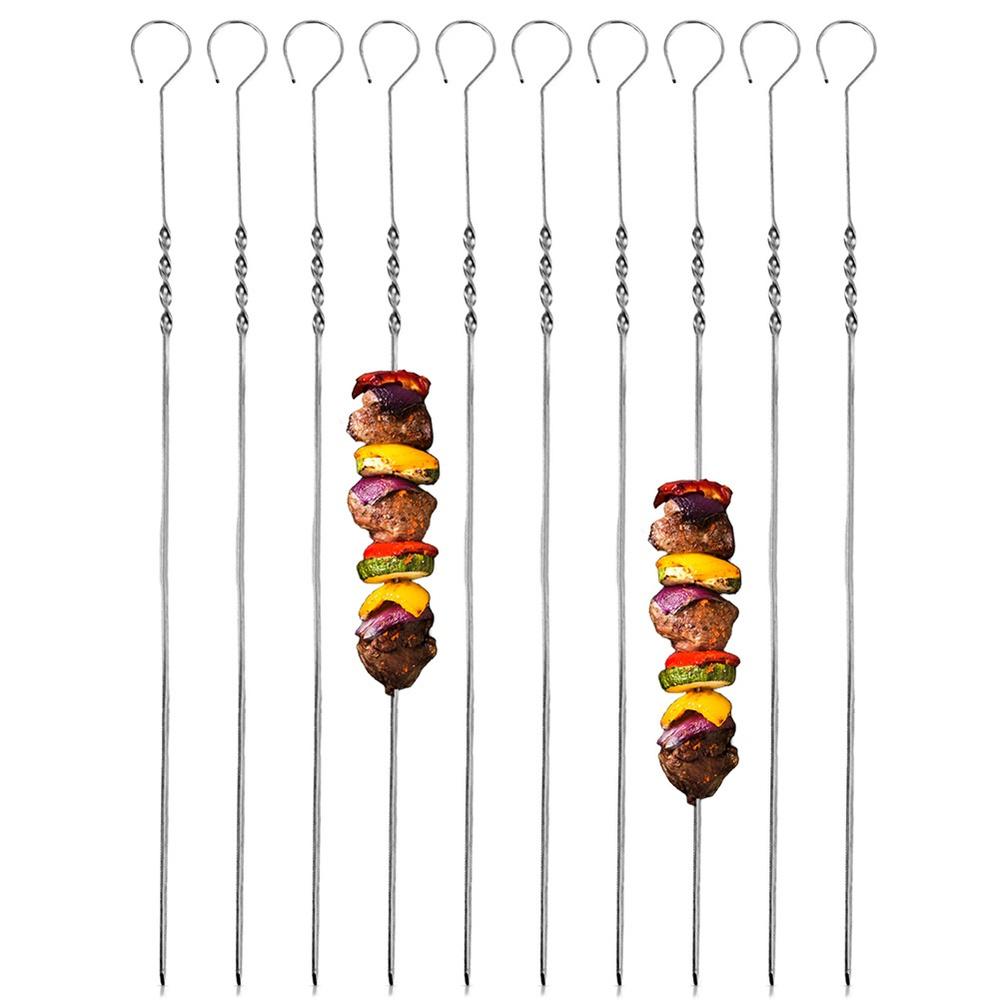 10x Steel Skewers Steel Skewers for Grilling Skewers 38.5