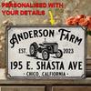 Personalized Metal Sign Custom Text Address Plaque Farmhouse Outdoor Wall Decor