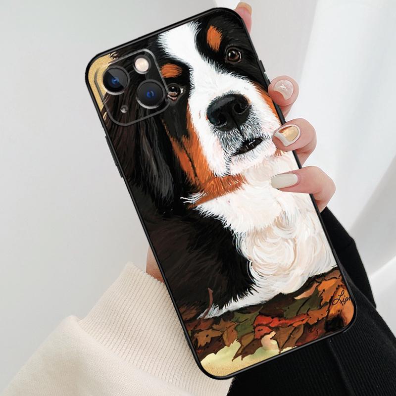 Funny Bernese Mountain Dog Phone Case For iPhone 17 Pro Max 16 15 14 11 12 13 Pro Max mini 15 16 Plus 16e 17 Air Cover