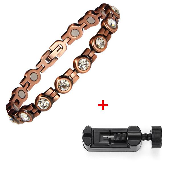 22CMTrendy Pure Copper Magnetic Pain Relief Bracelet for Men Therapy Magnets Bangle Link Chain Women Health Care Jewelry Wholesale