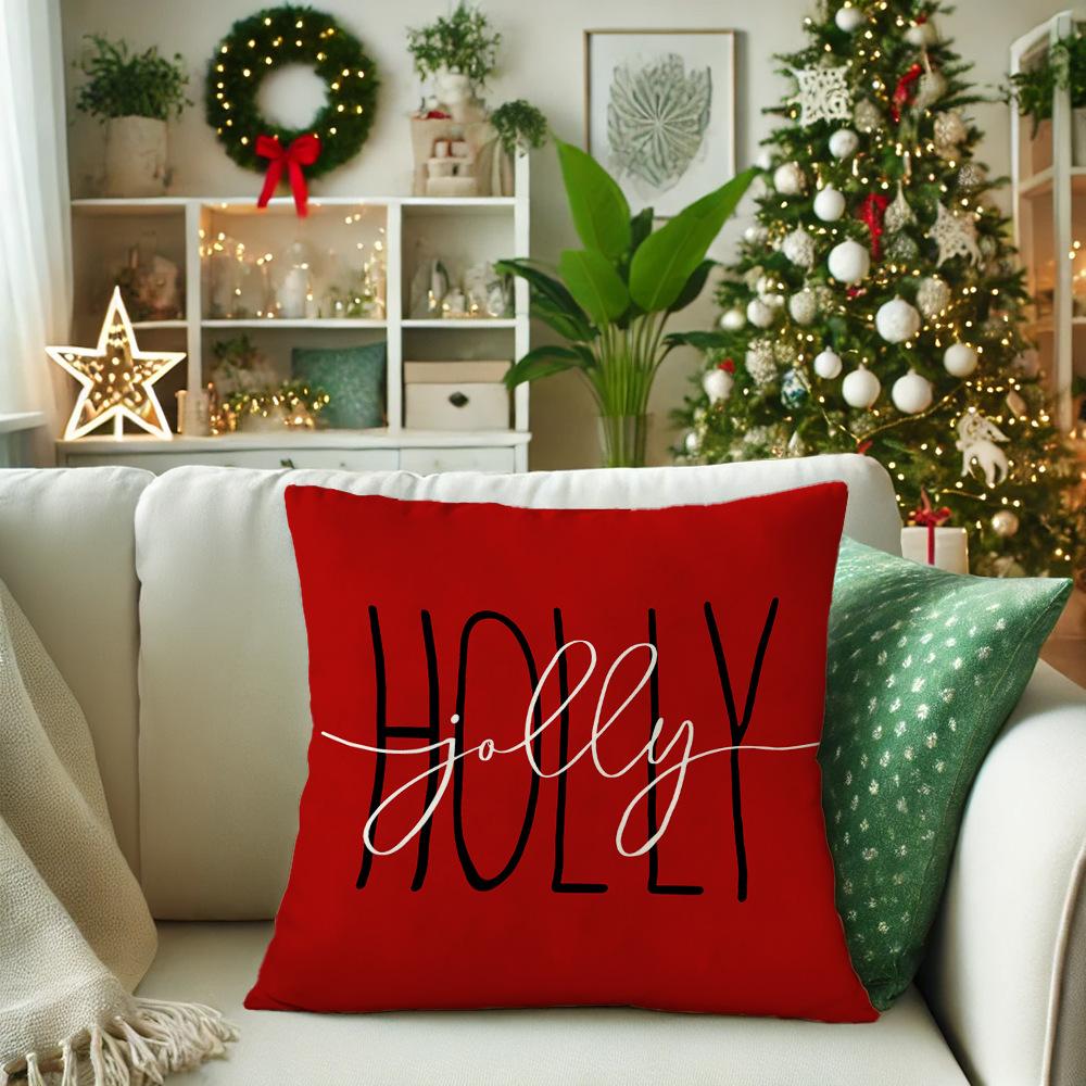 1pcs Classic Santa Claus Series Cushion Pillow Cover Fashion Christmas Theme Snowman Pattern Pillowcase For Home Sofa Decoration