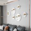 Round Plate Golden Ball Wall Hanging Living Room Bedroom Decoration 3D Three-dimensional Pendant Planet Track Porch