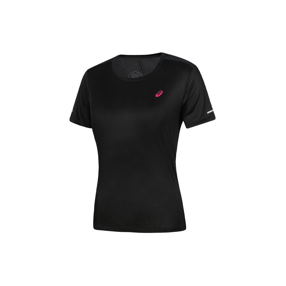 Asics Lite-Show Round Neck Pullover Breathable Comfortable Casual Sports Short Sleeve T-Shirt Women T-Shirts Black 2012C768-001