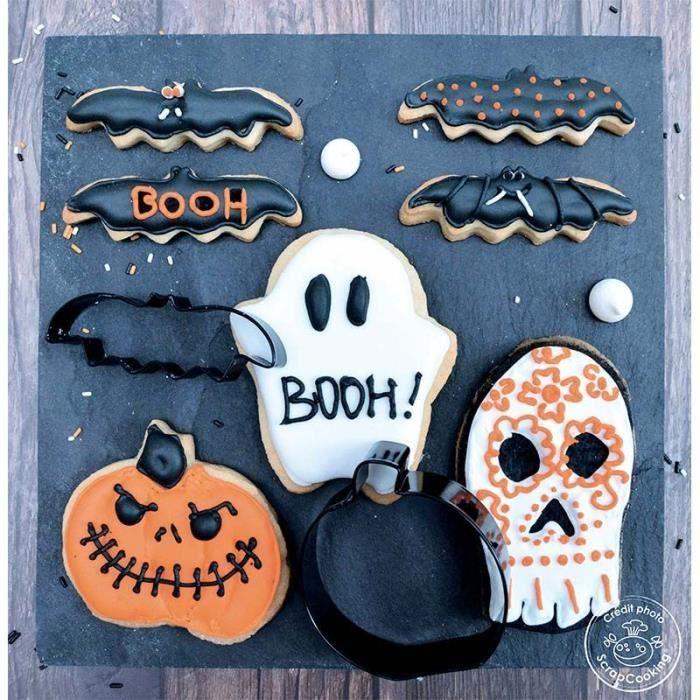 Emporte-pièces Halloween - SCRAPCOOKING - Calavera, Citrouille, Fantôme, Chauve-souris
