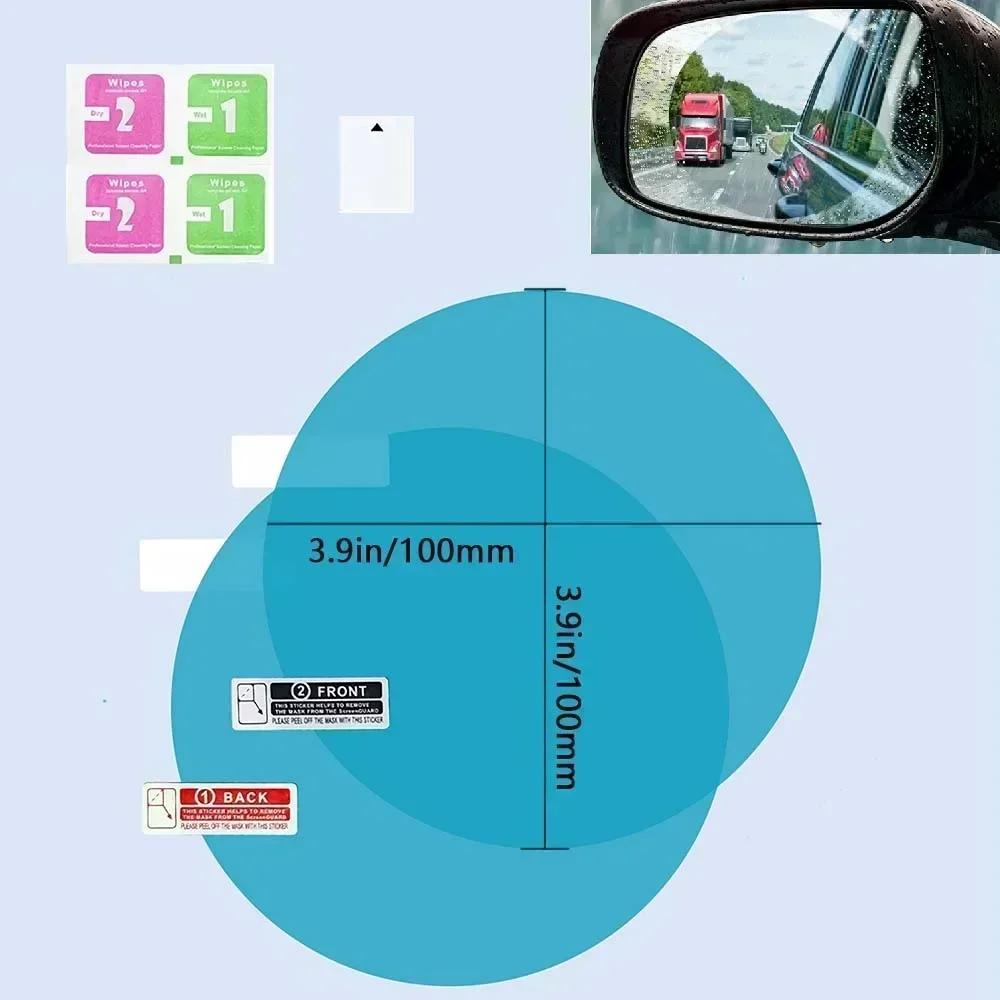 2/6pcs Set Car Rearview Mirror Window Anti Fog Clear Film Anti-Light Car Mirror Protective Film Waterproof Rainproof Car Sticker
