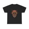 Creepy Horned Skull Graphic T Shirt Cool Vintage Scary Huunisex Dead Gothic Art
