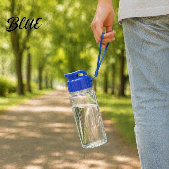 Leak-proof Water Bottle Sports Bottle with Flip Lid And Lanyard Portable PET Office Daily Jug Cup Lightweight Fitness Jug for Gym School Students