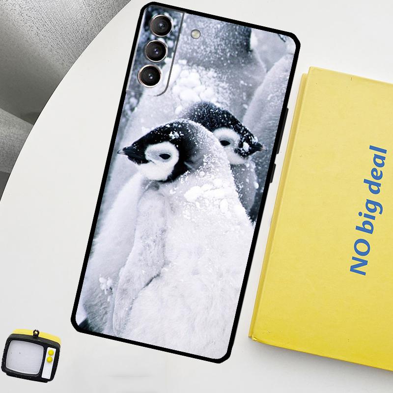 Penguin Snow Arctic Cute Animal Phone Case For Samsung Galaxy S25 Ultra S21 S22 S23 S24 Ultra S9 S10 S20 Plus S25 FE Cover