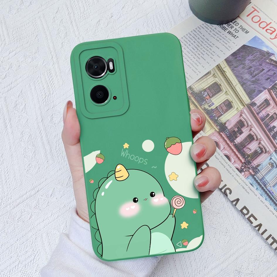 Case For OPPO A72 A78 A94 A91 A76 A73 A93 A8 AX7 Back Cover Cute Dinosaur Housing Shockproof Matte Soft Silicone Screen Protector Capa For OPPO Bumper