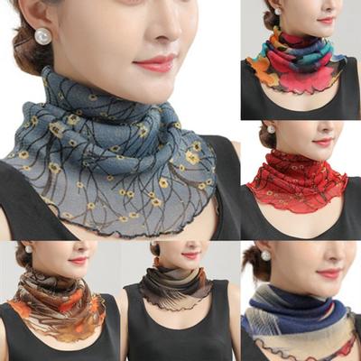 Fashion Sunscreen Veil Small Silk Scarf Neck Guard Mask Headband Motorcycle Sun Protection Head Scarf