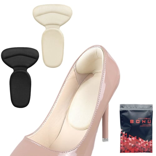 BONU Heel Protection Cushions, Fan-Shaped, One Size, Set of 4 (Black)