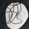 Collarbone Chain Black Wax Rope Camellia Collar Choker Wedding Halloween Jewelry
