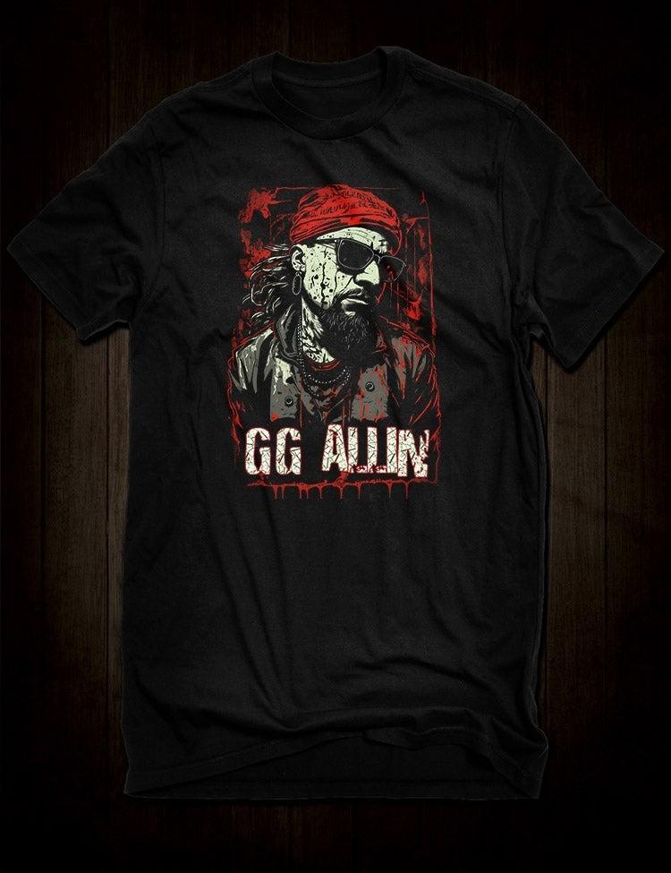 Rare Hot GG Allin Black Design Collection Tee Shirt CL890 XXXXL