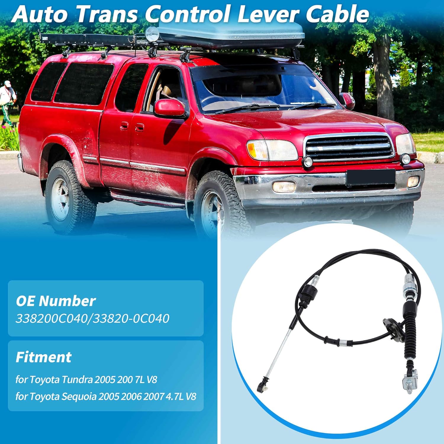 №33820-0C040 Трос переключения передач АКПП для Toyota Tundra Sequoia 2005-2007 4.7L V8 Рычаг управления селектором передач