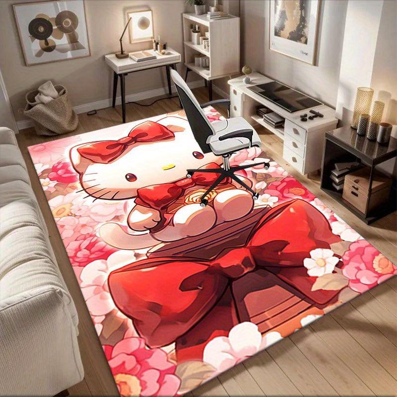 1pc Sanrio Hello Kitty Mermaid Printed Office Carpet Rectangle Rug Under The Table,Perfect Room Decor for Living Room, Bedroom, Kitchen, Non-slip Floo