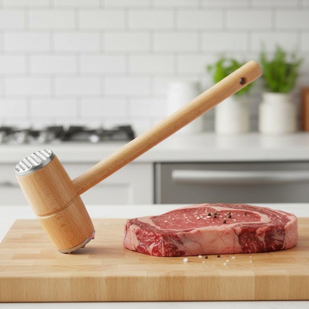 Metal Head Double Sided Meat Tenderizer Hammer Non-slip Handle Meat Hammer Meat Tender Steak