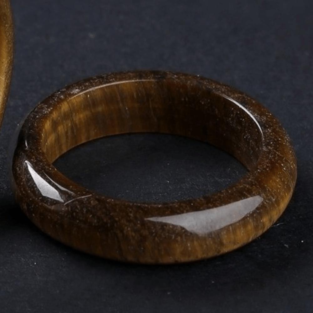 Obsidian Stone Crystal Stone Band Rings Natural Crystal Jewelry Finger Ring Minimalist Ring Women