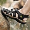 New Cow Leather Mens Sandals Summer Breathable Walking Sneakers for Men Sport Outdoor Antiskid Shoes Casual Shoes Plus Size 48