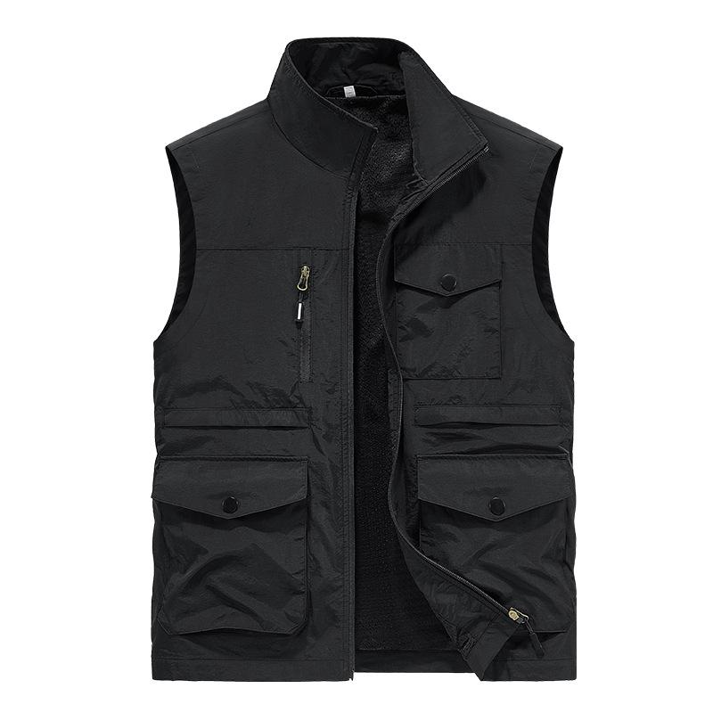 

Spring and Autumn Men s Casual Vest Outdoor Sports Breathable Thin Coat Fishing Vest M чёрный