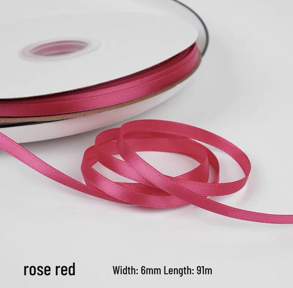 "0.6cm-1cm Polyester Ribbon for DIY Bows, Bouquets, and Gift Boxes"