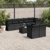 VidaXL Garden Lounge Set 9 Pcs with Cushions Black Wicker 3217915