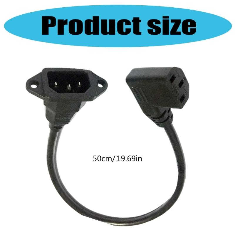 C14 to C13 Extension Power Cord IEC 320 C13 Female to C14 Male with Screw Holes Power Adapter Cable For Office Home