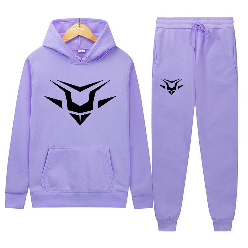 

Зимний тренд, мужской комплект с капюшоном с двухцветным узором, свободный повседневный спортивный плюшевый и утолщенный комплект с капюшоном, 2024 M