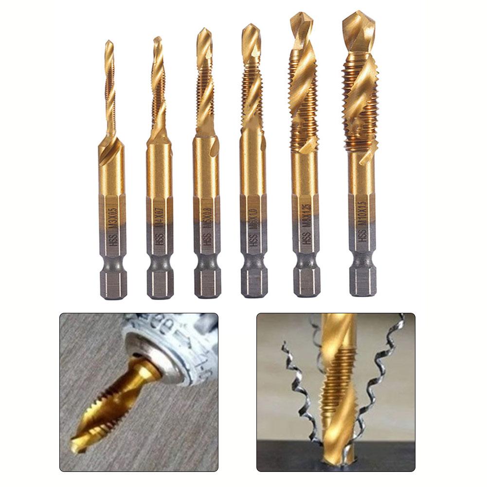 1pcs Hex Shank Metric Tap Gold Hole Tapping Chamfering In Titanium
