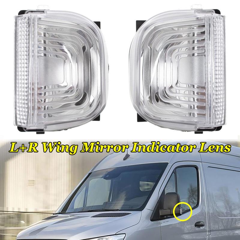 Car Rearview Wing Mirror Indicator Lamp Lens Cover Trim Auto Turn Signal Light Fit for Mercedes Sprinter 2018-2024