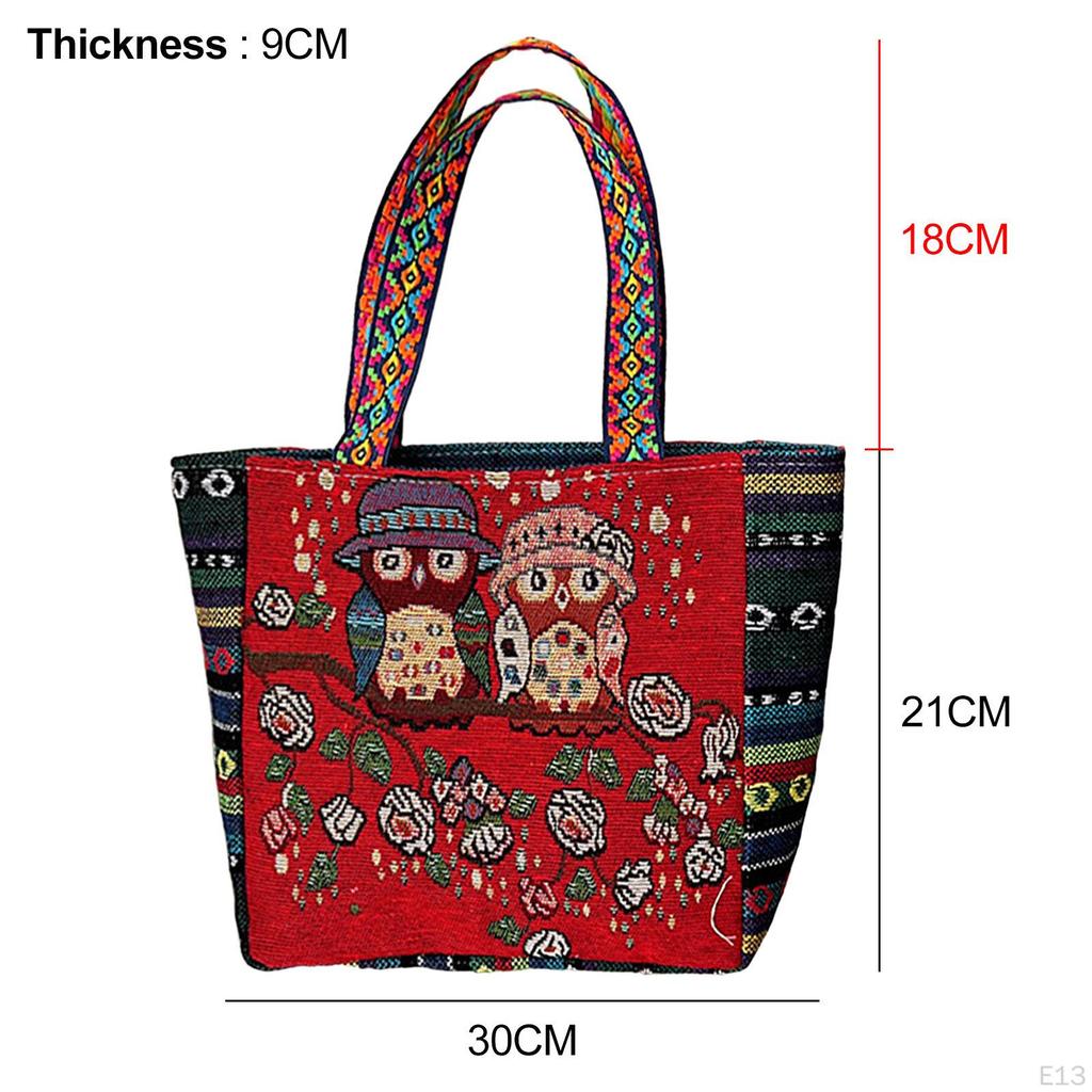 Embroidered Women Tote Bag Travel Daily Bags Shopping Shoulder for Dating Outdoor