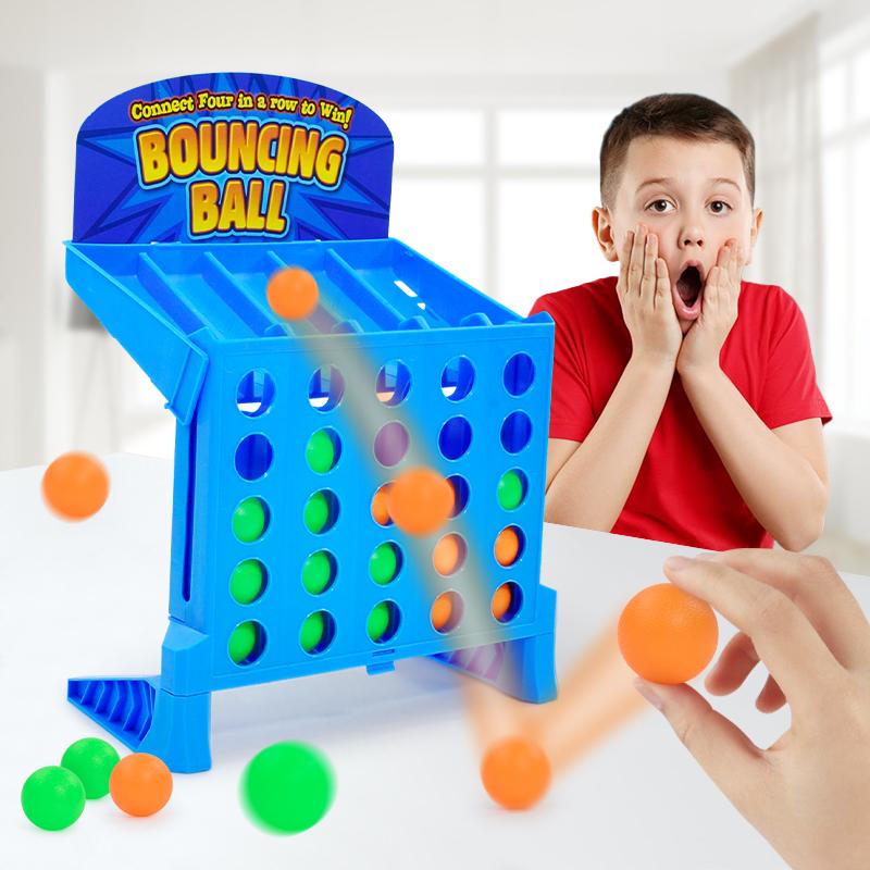 Children's Fun Four Ball Combo Three-Dimensional Gomoku Parent-Child Interactive Competitive Throwing And Jumping Table Game