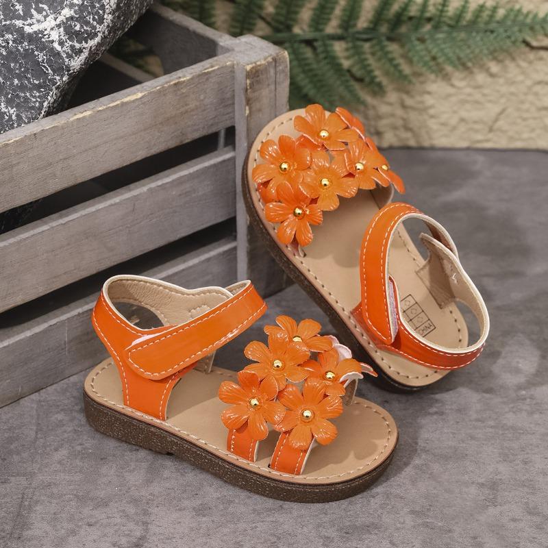 Girls' Floral Sandals Cute Princess Style Soft-Sole Sweet Shoes for Toddlers Cute Girls Shoes Casual Girls Shoes