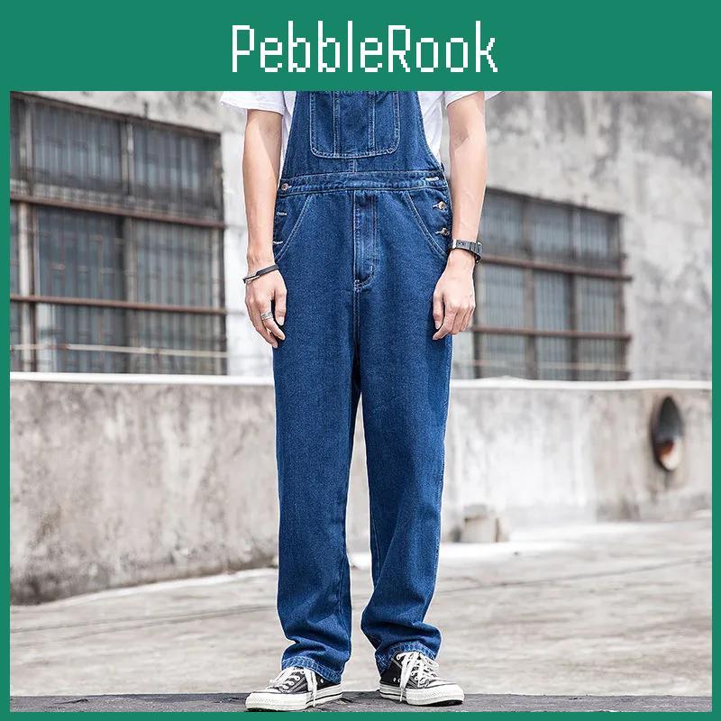 Overalls Denim Mens Retro Oversize Spring And Autumn Highend Large Size Tooling Suspender Jumpsuit