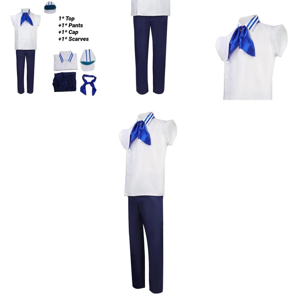 One Piece Marine Soldat Uniform Cosplay Kostüm Weißes Polyestermaterial