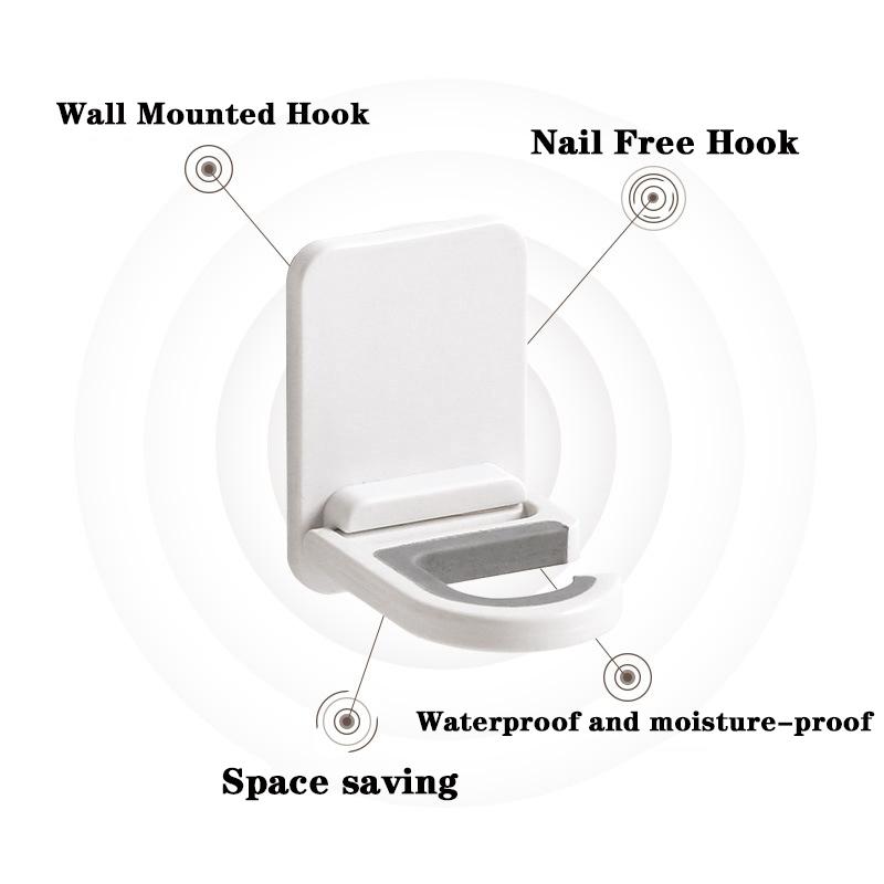 Nástěnný držák na koště a mop, samolepicí držák na koště, kartáč a mop, organizér, kuchyňský úložný prostor, víceúčelový háček
