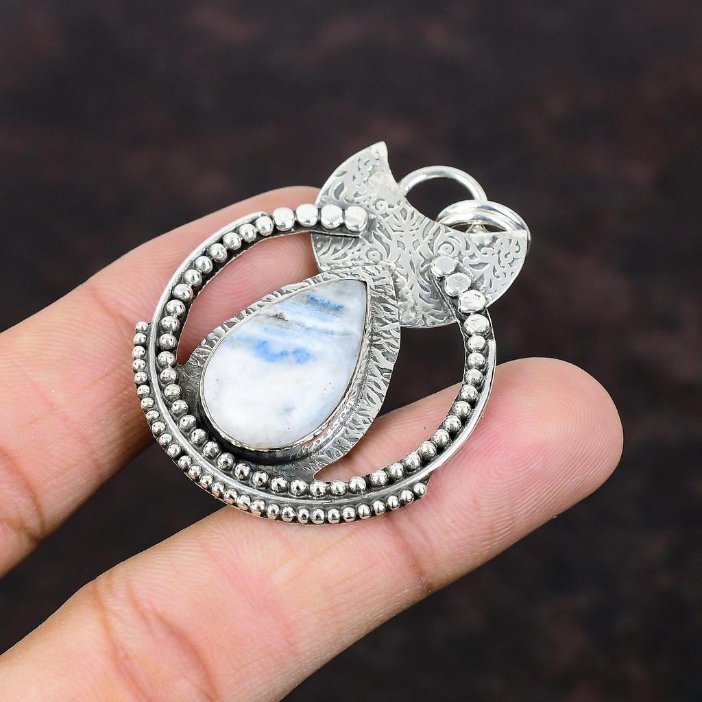 Blue Scheelite Pendant 925 Sterling Silver Pendant Top Quality Gemstone Pendant Handmade Brand New Jewelry Gift For Bridal Statement Pendant
