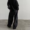 Men's Pleated Front Wide Leg Pants Cleanfit Black Solid Low Waist Dressy Trousers Office Work Casual Clothes