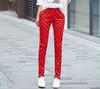 Plus Size Polka Dot Floral Print Slimming Pants: 2025 Summer Elastic Long Pants