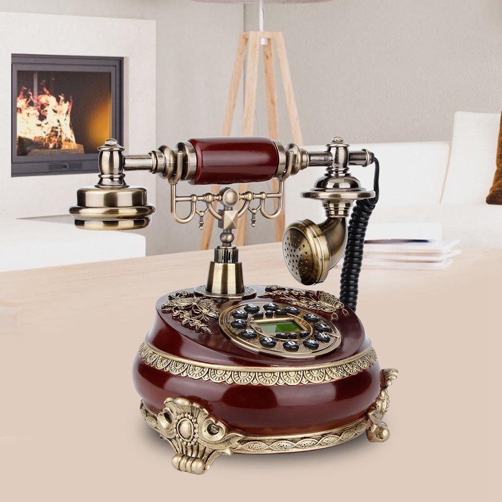 Desktop Retro Vintage ID Telephone with Display FSK/DTMF for Home  Office Hotel Decoration