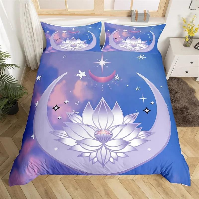 

Lotus Soft Duvet Cover Set Floral Beding Set Microfiber Botanical Flower Warm Comforter Cover Single Double Quen King For Children Kids Young Boys 135*200cm Eu-Single