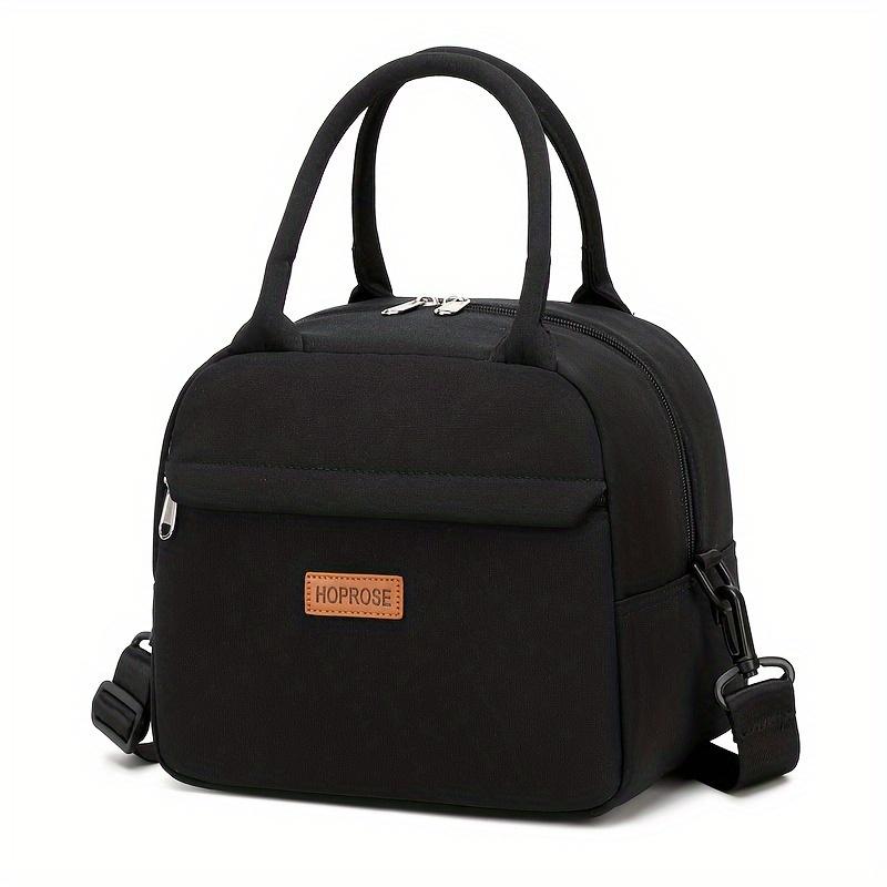 Non Food Contact Insulated Lunch Bag with Shoulder Strap Large Capacity, Oxford Fabric, Black White Design