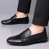 Fashion Flat Bottomed Men's Loafers Leisure and Comfortable Classic Style Black Brown Adult Casual Business Shoes Lightweight New